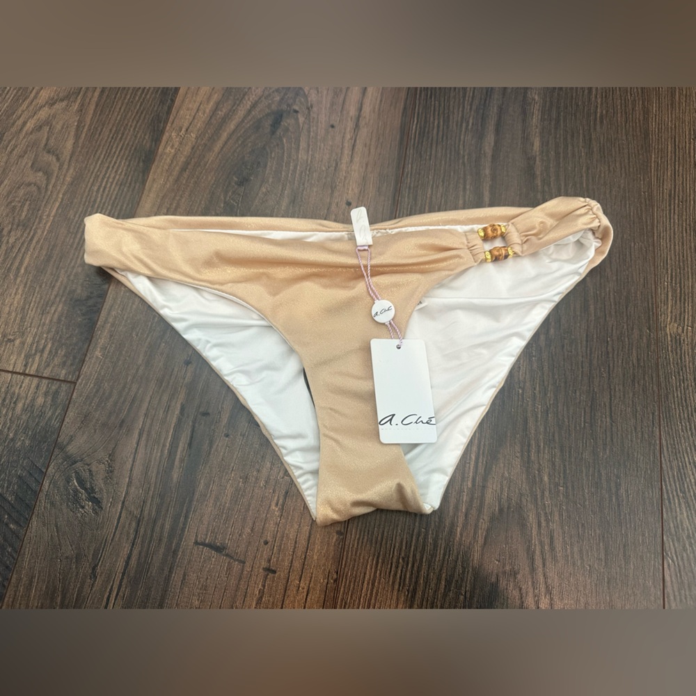 A. Che Women’s Winslet Bikini Bottom Havana Gold NWT Size M